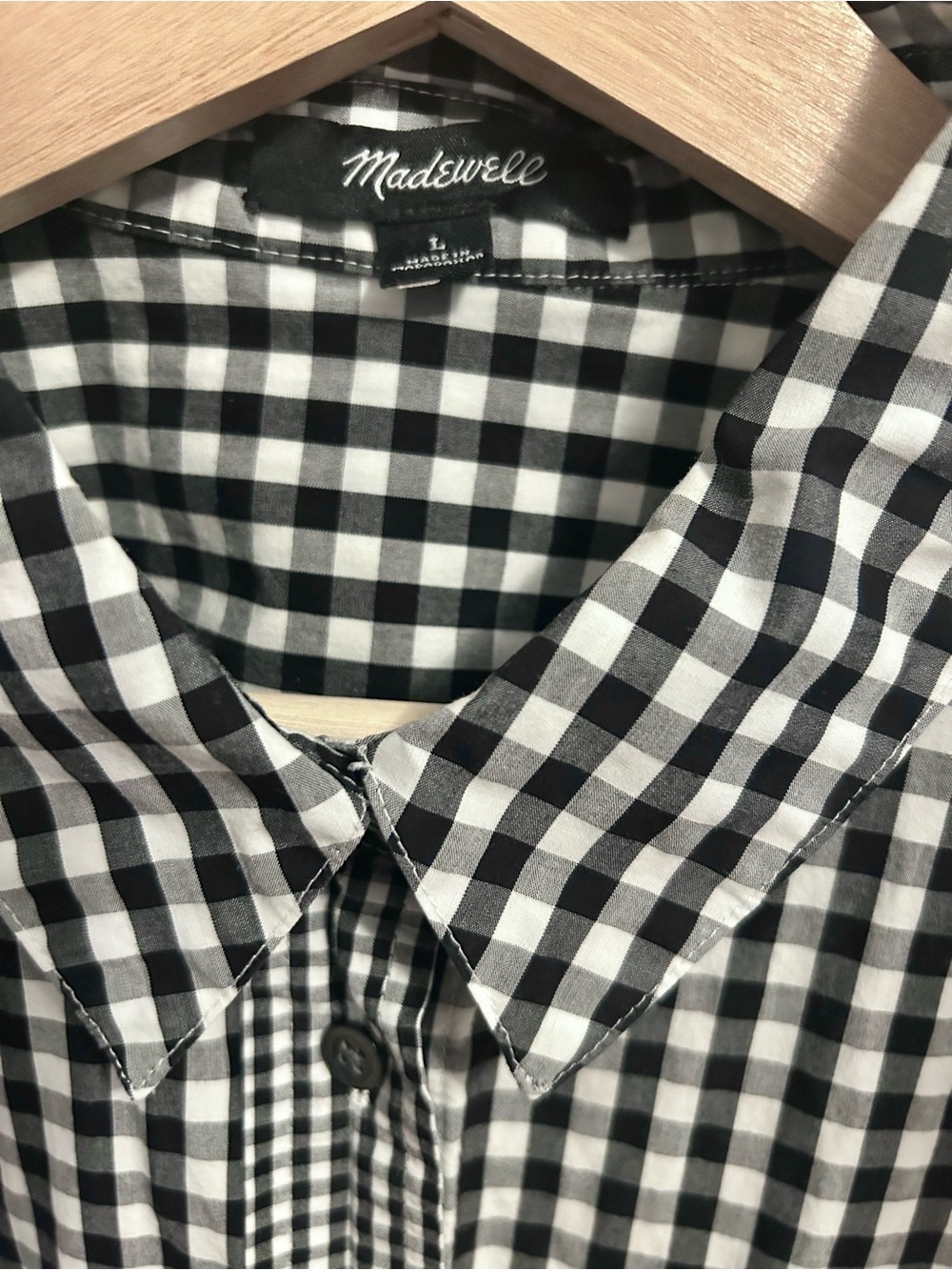 Madewell Gingham Play Button-Down Shirt
L black white check cotton oversized - Picture 5 of 10